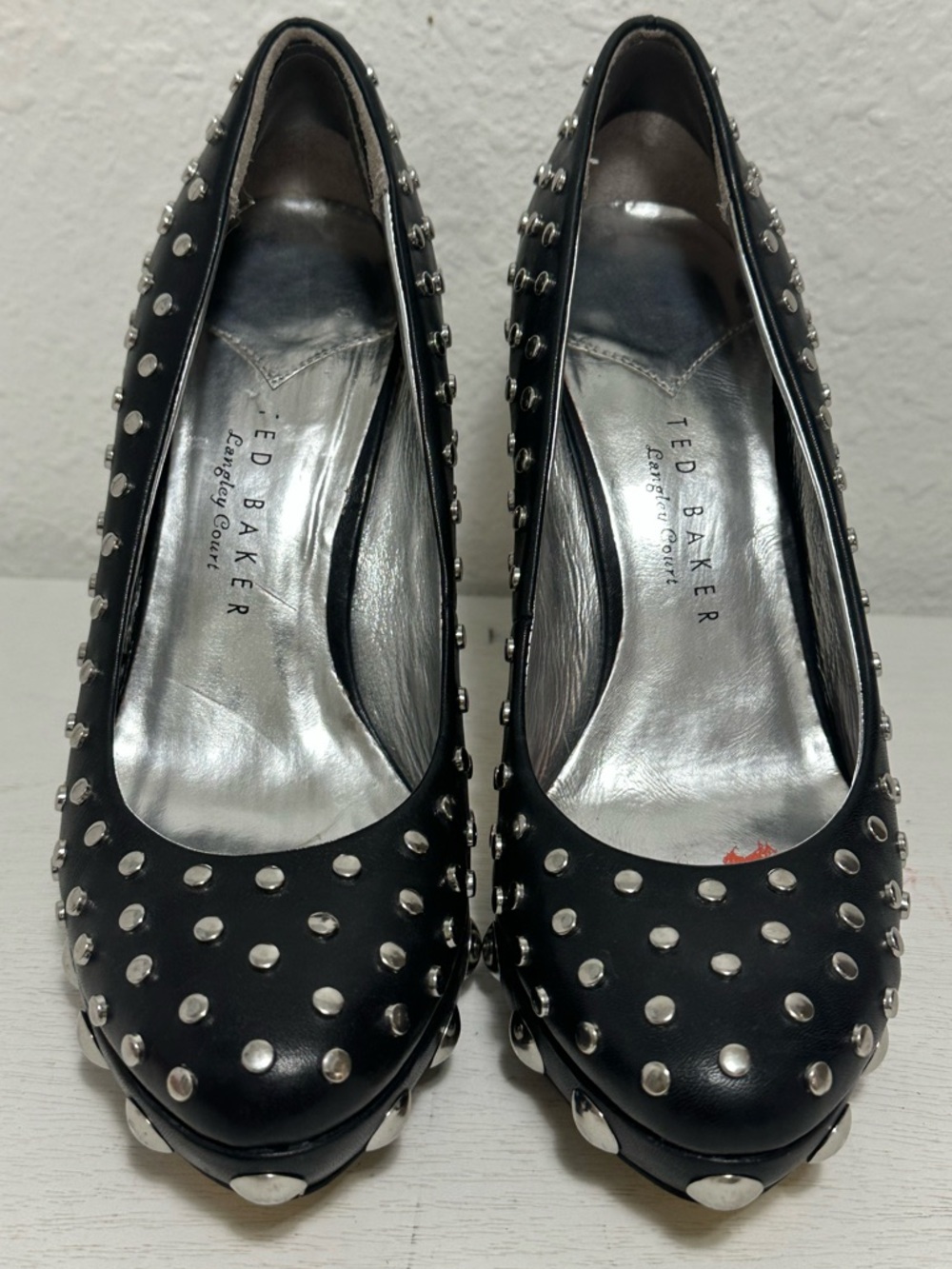 Ted baker Studded Black Platform High Heels - Picture 8 of 12